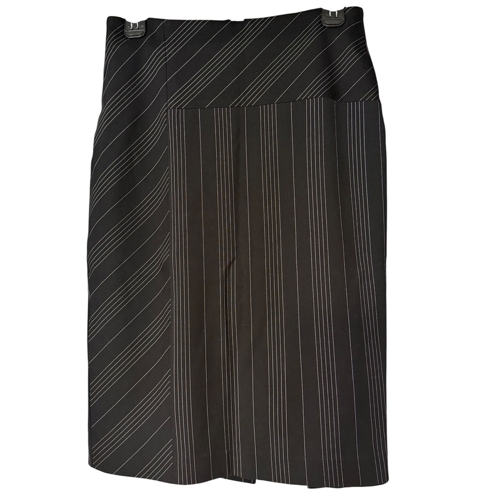 S Pearl Black Pinstripe Pencil Skirt Zipper Knee Length‎ Womens Size 6
